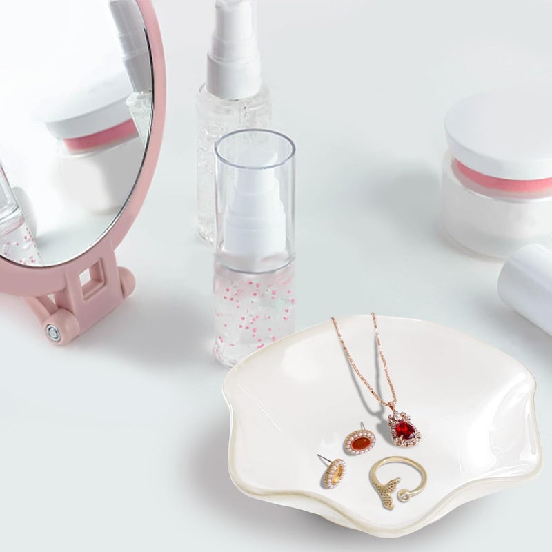 Binoster Ceramic Jewelry Dish,Ring Dish,Trinket Tray,Jewelry Tray Room Decor Bathroom Home Decor Gifts for Women Mom Sister Coworker Friend Bride(5.5in White) - Image 4